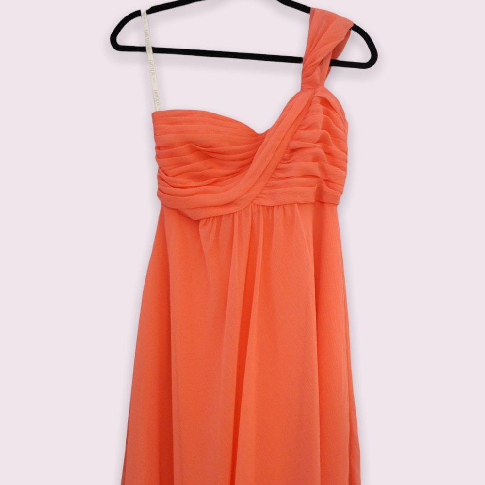 NWT One Shoulder Short Crinkle Chiffon Formal Dress